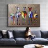 Abstract Zebra Canvas Art Paintings On The Wall Colorful Animals Art Prints African Animals Art Pictures