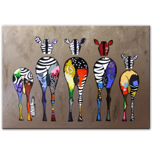 Abstract Zebra Canvas Art Paintings On The Wall Colorful Animals Art Prints African Animals Art Pictures 2