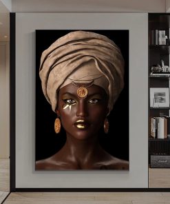 African Beauty Woman Girl Flower Art Posters Canvas Painting Wall Print Scandinavian Pictures for Living Room 5