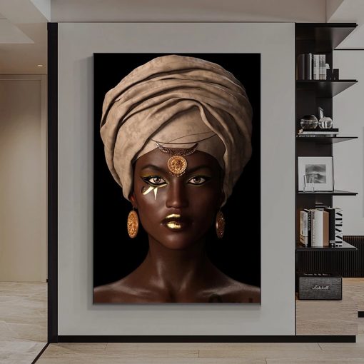 African Beauty Woman Girl Flower Art Posters Canvas Painting Wall Print Scandinavian Pictures for Living Room 5