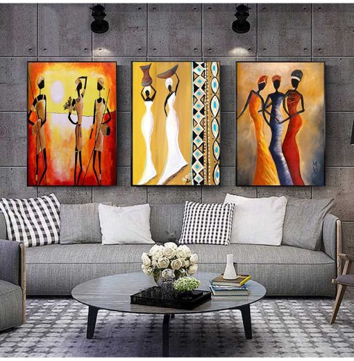 African Woman Classic Vintage Wall Art Canvas Painting Poster For Home Decor Posters And Prints Unframed