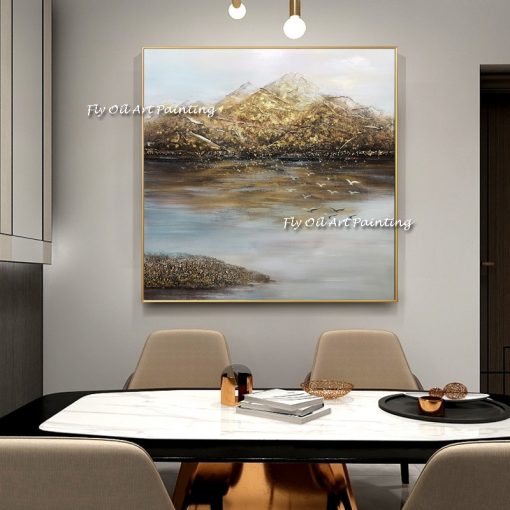 Big size Texture Hand Painted Wall Picture Abstract landscape Canvas Mountain Oil Painting for Living room 5