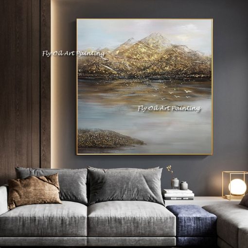 Big size Texture Hand Painted Wall Picture Abstract landscape Canvas Mountain Oil Painting for Living room