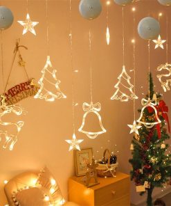 Christmas LED Light Snowflake Santa Deer Hanging Sucker Lamp Window Ornaments Decoration for Home Navidad 2023 3