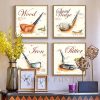 Europe Golf Clubs 4 Pieces Canvas Painting Dining Wall Art Hallway Posters And Prints Pictures For