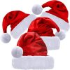 High Quality Christmas Xmas Soft Hat Santa Claus Red Short Plush Noel Hat Merry Christma Decor