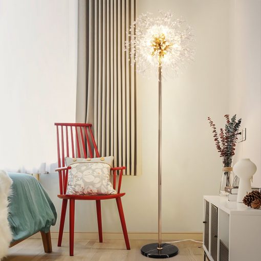 Hotel Postmodern Creative Light Dandelion Marble Floor Light LED Crystal Floor Lamp for Living Room Bedroom 3