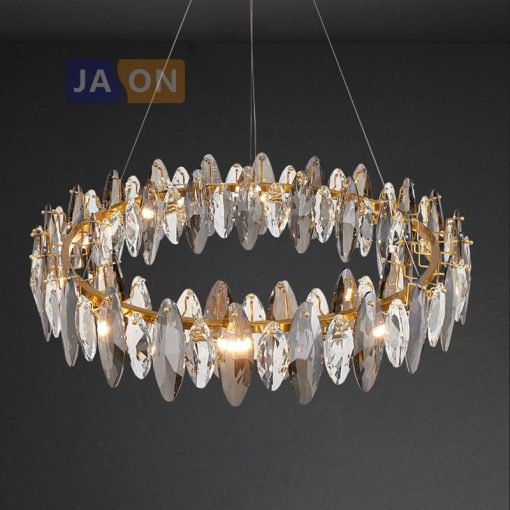 LED Postmodern Crystal Leaves Silver Gold Chandelier Hanging Lamp Lighting Lustre Chandelier Lighting For Dinning Room 2