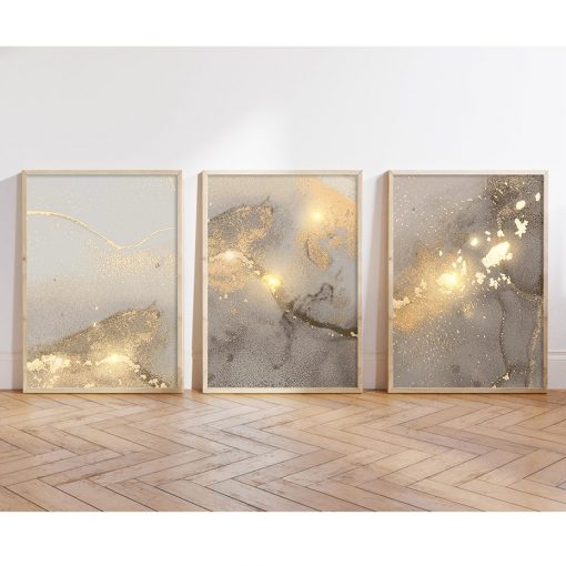 Luxury Abstract Matte Gold Modern Posters Canvas Painting Wall Art Print Pictures Bedroom Living Room Interior 2