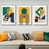Mid Century Modern Abstract Line Rainbow Geometric Poster Canvas Paintings Wall Art Prints Pictures for Living