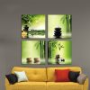 Modern 4 Panel Zen Giclee Canvas Prints Perfect Bamboo Green Pictures on Canvas Wall Painting Art