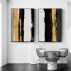 Modern Abstract Black Yellow Oil Pinrt On Canvas Paintings Wall Art Poster Prints Picture for Living