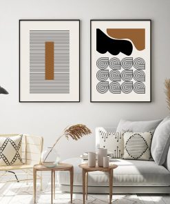 Modern Abstract Geometric Line Mid Century Posters Canvas Painting Wall Art Print Pictures Living Room Interior 3