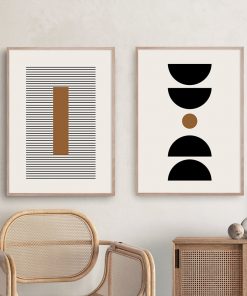 Modern Abstract Geometric Line Mid Century Posters Canvas Painting Wall Art Print Pictures Living Room Interior 4
