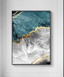Modern Abstract Gold Marble Texture Background Canvas Painting Interior Poster Print Wall Art Picture Living Room 1