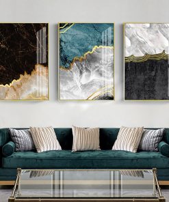 Modern Abstract Gold Marble Texture Background Canvas Painting Interior Poster Print Wall Art Picture Living Room 4