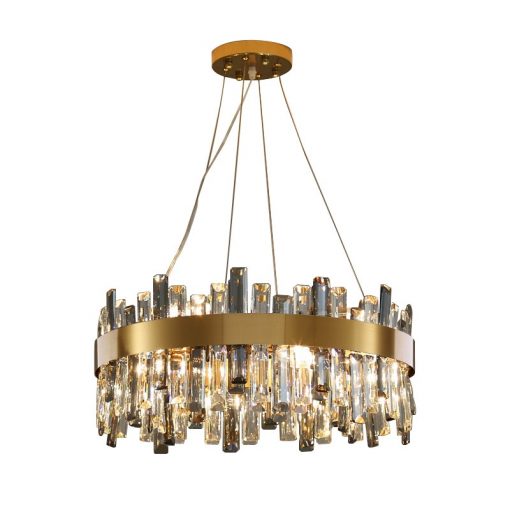 Modern Smoke Grey Crystal Chandelier Restaurant Light Luxury LED Chandelier for Living Room Dining Decoration Cristal