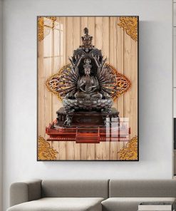 New Chinese Style Guanyin God Buddha Wall Art Modern Canvas Paintings Wall Picture Buddhism Posters Decor 4