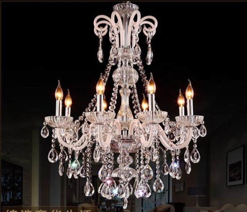 New Style LED Crystal Chandelier Lighting Fixture Luxury White Transparent Large Lustres De Cristal Living Room 3