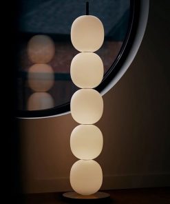 Nordic Gourd String Floor Lamp Modern Living Room Bedroom Study Famous Place White Glass Lampshade Designer 4