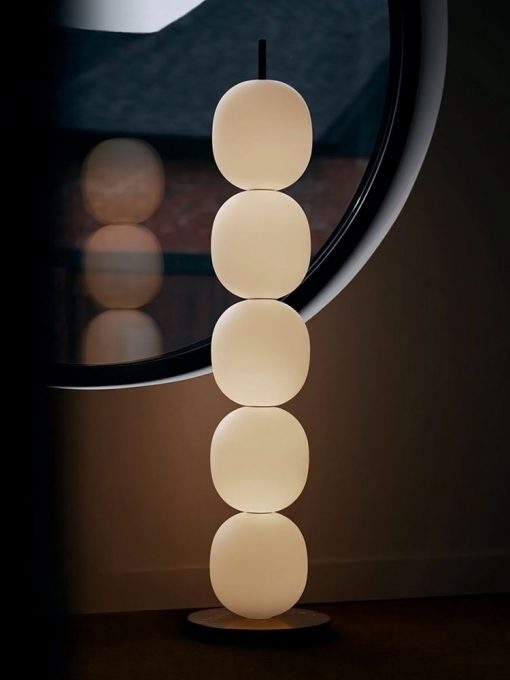 Nordic Gourd String Floor Lamp Modern Living Room Bedroom Study Famous Place White Glass Lampshade Designer 4