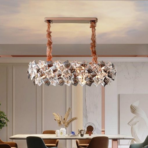 Nordic Luxury Chandelier Modern Square Crystal LED Chandeliers Lighting Home Decoration Pendant Lamp Suspention Light 5