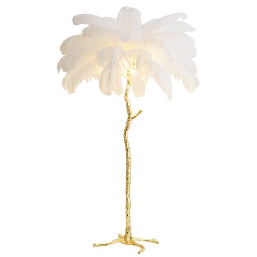 Nordic Resin Ostrich Feather Floor Lamp Home Decor LED Sofa Side Corner Standing Light Bedroom Living 1