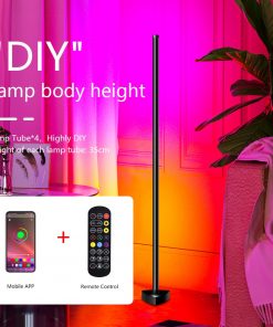 RGB Corner Floor Lamps for Bedroom Decor Furniture Living Room Tuya RGB LED Lighting Dimmable Alexa 4