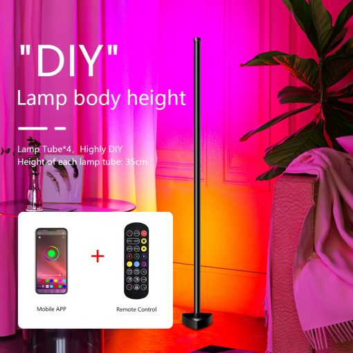 RGB Corner Floor Lamps for Bedroom Decor Furniture Living Room Tuya RGB LED Lighting Dimmable Alexa 4