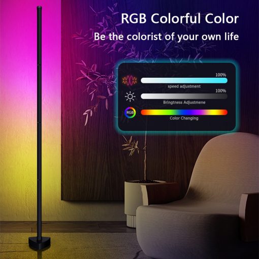 RGB Corner Floor Lamps for Bedroom Decor Furniture Living Room Tuya RGB LED Lighting Dimmable Alexa 5