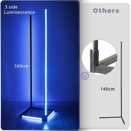 RGB Metal Corner Floor Lamp Bedroom LED Dimmable Night Lamp Floor Light Living Rom Decor Indoor 5