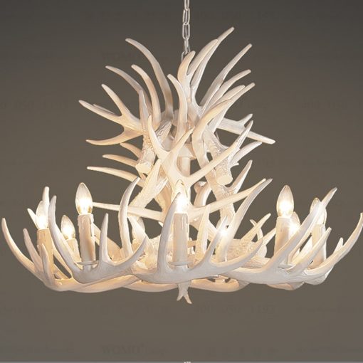 Retro Resin Antler Pendant chandelier Living room Restaurant Bar 4 6 9 Arms Brown White E14 1