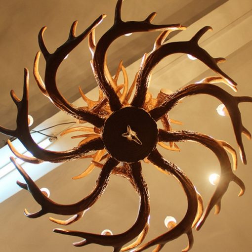 Retro Resin Antler Pendant chandelier Living room Restaurant Bar 4 6 9 Arms Brown White E14 2