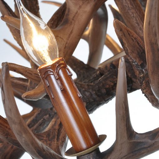 Retro Resin Antler Pendant chandelier Living room Restaurant Bar 4 6 9 Arms Brown White E14 3