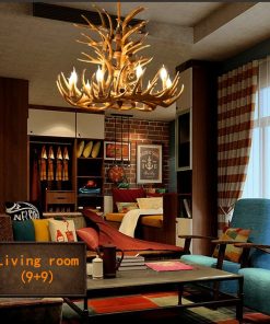 Retro Resin Antler Pendant chandelier Living room Restaurant Bar 4 6 9 Arms Brown White E14 5