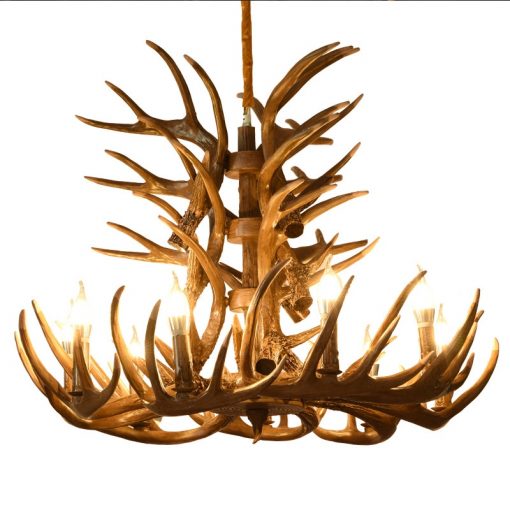 Retro Resin Antler Pendant chandelier Living room Restaurant Bar 4 6 9 Arms Brown White E14