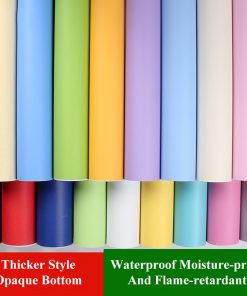 Self adhesive Solid Color Wallpaper Rolls For Walls PVC Flame Retardant Living Room DIY Decoration Wall 2