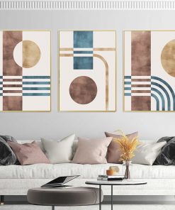 Trendy Watercolor Minimalist Abstract Wall Art Canvas Paintings Print Creative Geometric Poster Pictures Living Room Home 2