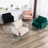 Velvet Tufted Chaise Lounge Chair Accent Chair Metal Leg Beige Pink Green Black Ideal for Living
