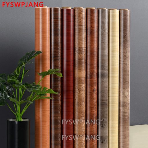 Waterproof Wood Vinyl Wallpaper Roll Self Adhesive Decor Contact Paper Doors Cabinet Desktop Modern Furniture Decorative