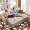 2 Pieces L shaped Sofa contemporary Couch set with Removable Ottomans living room home furniture 29