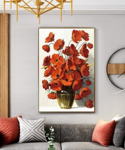 Abastract Flowers Oil Painting Canvas Posters and Prints Red Yellow White Pictures for Living Room Home 4