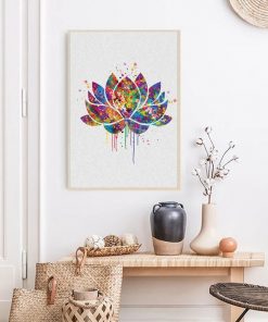 Abstract Buddha Ohm Lotus Flower Symbol Canvas Painting Posters Prints Buddhism Wall Art Pictures for Living 3