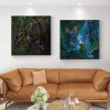 Abstract Canvas Painting Red Blue Macaw Colourful Parrots Posters Bird Wings Rainforest Wall Art for Living