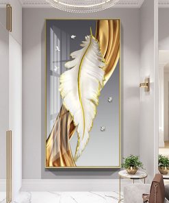 Abstract Luxury Feather Posters and Prints Nordic Colorful Canvas Painting Wall Art Pictures for Living Room 2