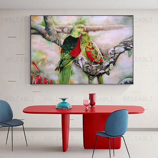 Abstract Macaw Oil Painting Watercolor Animal Canvas Posters Prints Parrot Wall Art Pictures for Living Room 2