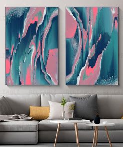 Abstract Rock Texture Canvas Painting Red Blue Modern Posters Prints Wall Art Pictures for Living Room 2