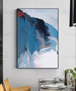 Abstract Rock Texture Canvas Painting Red Blue Modern Posters Prints Wall Art Pictures for Living Room 3