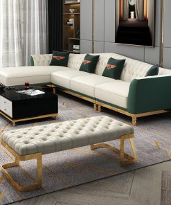 American Light Luxury Sofa Postmodern Minimalist Living Room Corner Combination Large And Small Apartment Villa Leather 2