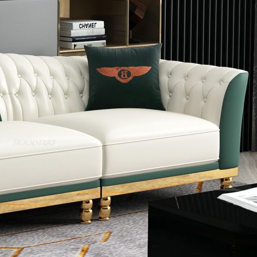 American Light Luxury Sofa Postmodern Minimalist Living Room Corner Combination Large And Small Apartment Villa Leather 5